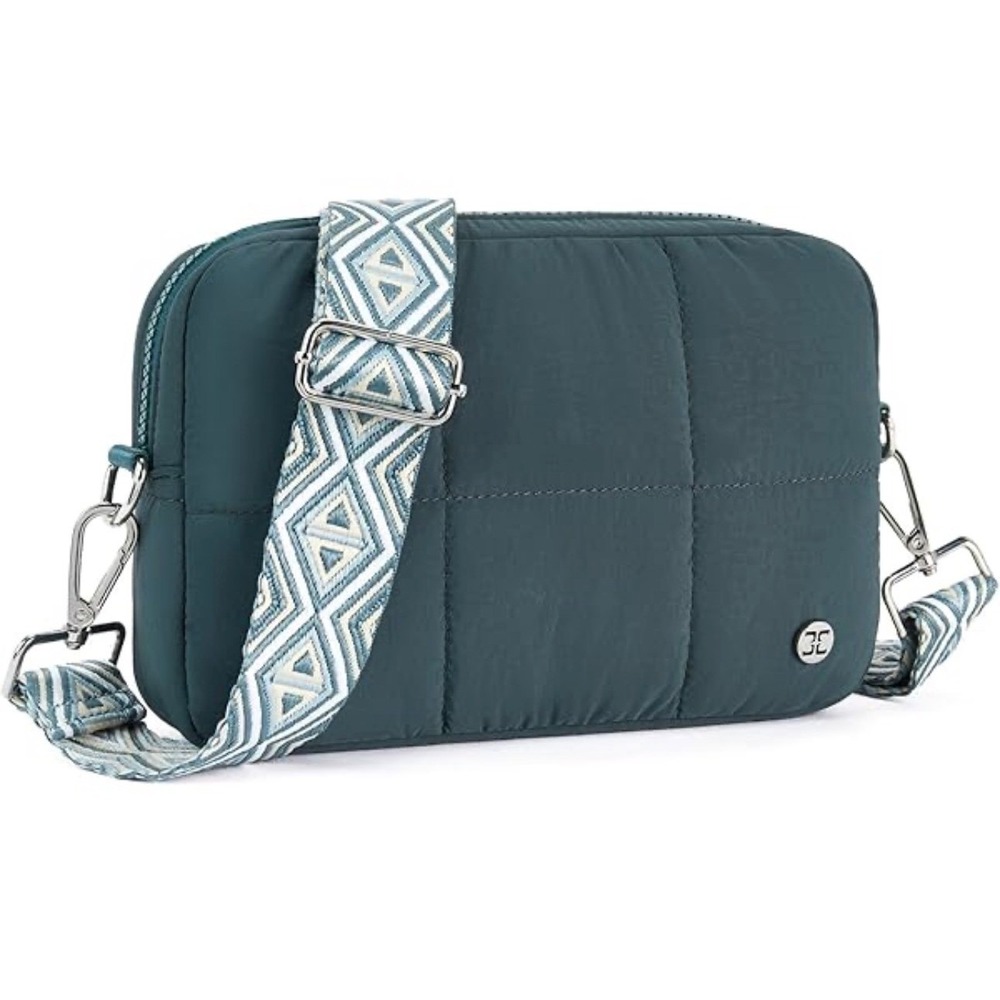 Herald Small Puffer Crossbody Bags Women Nylon Quilted Multiple Pockets